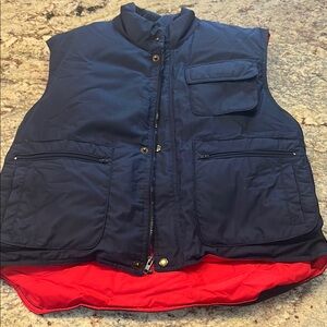 Penfield Blue and Red Insulated Vest for Outdoor Adventures